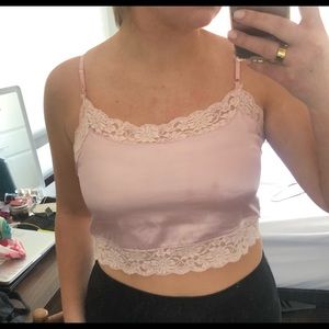 satin lace cami